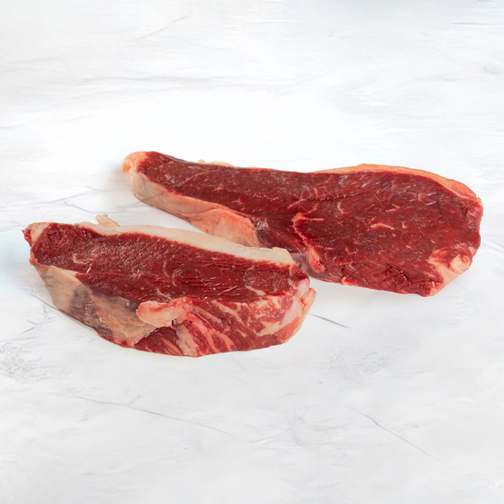 due fette di picanha di fassone piemontese dal colore rosso vivo