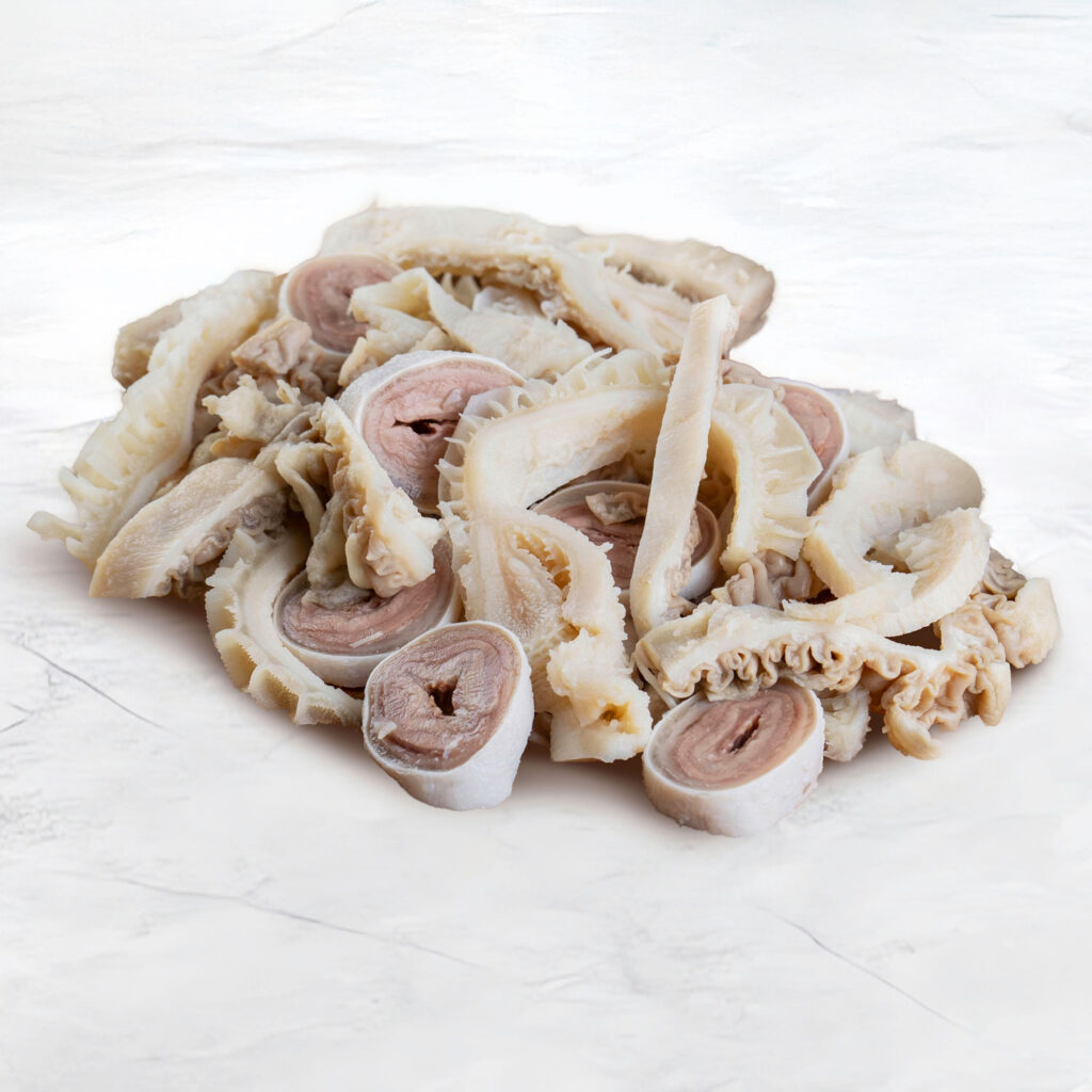 trippa precotta e tagliata su fondo marmo