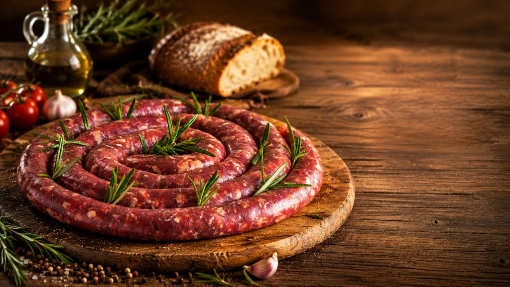 salsiccia tipo bra su tagliere per aperitivo