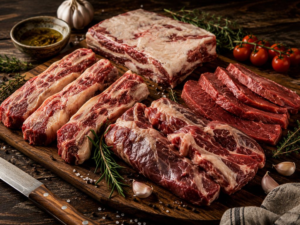 carne di fassone piemontese su tagliere
