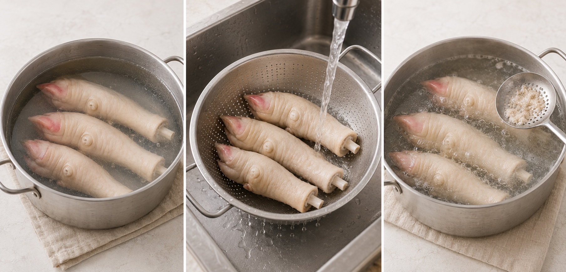 Preparazione zampe di vitello e zampe di bovino